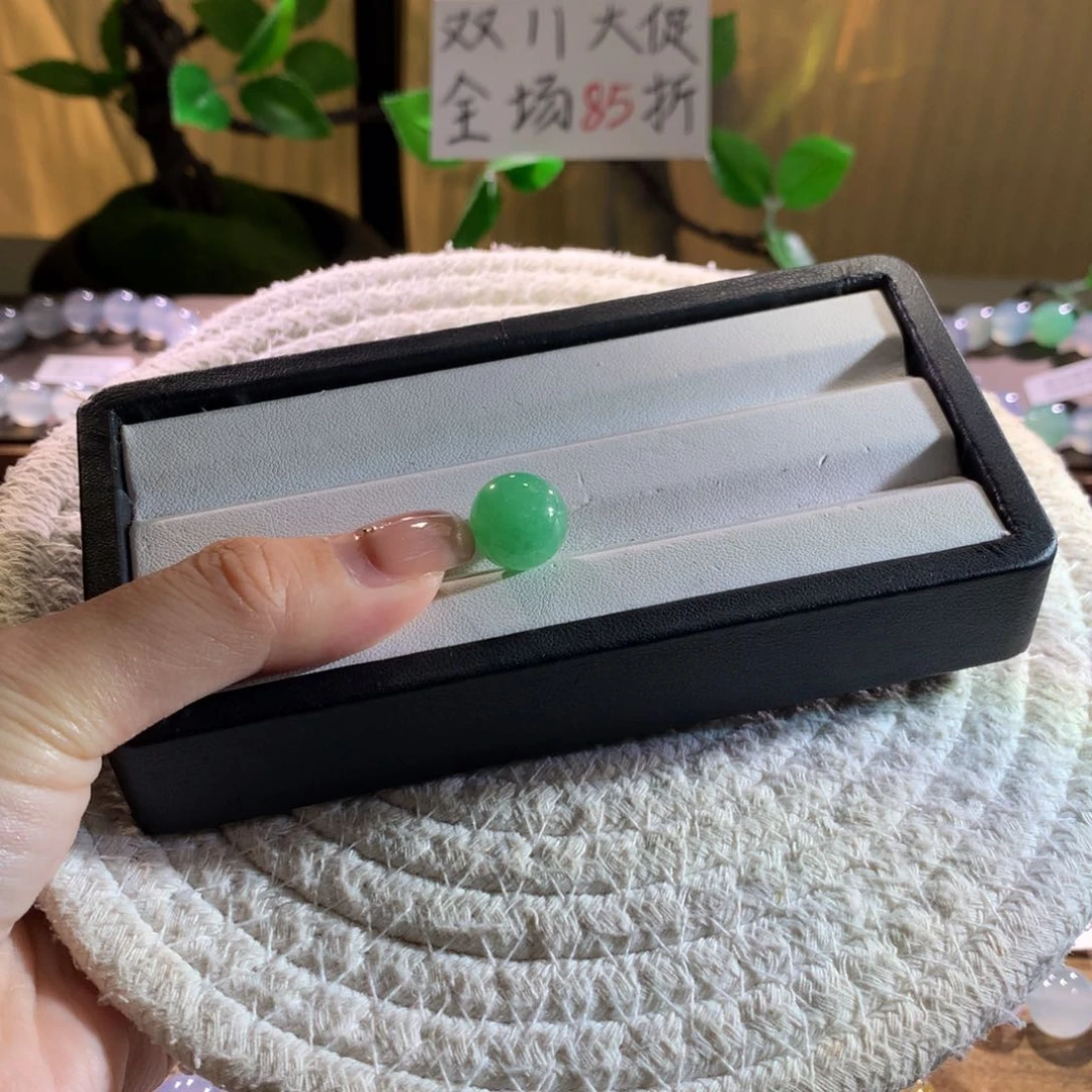 散珠翡翠天然缅a绿色单珠