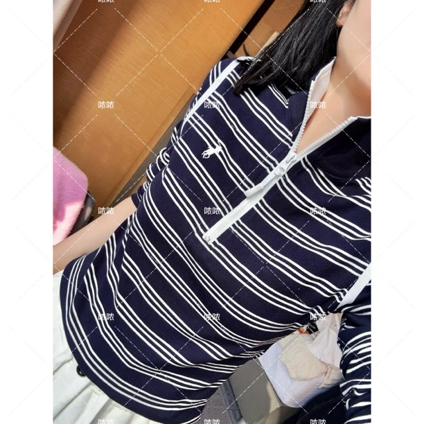 哝NONG【拉链条纹】-2025秋冬新款拉链条纹刺绣立领上衣01092473