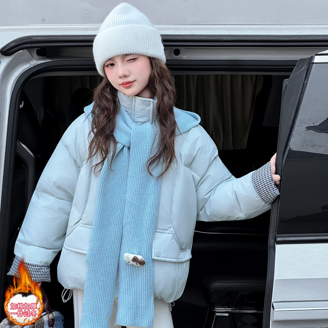 女童棉服2025冬季新款6-12岁中大童女孩韩版短款棉衣保暖过冬外套