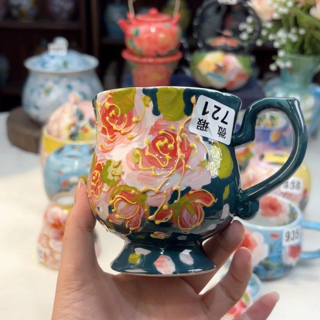 景德镇手绘高温釉下彩陶瓷茶具