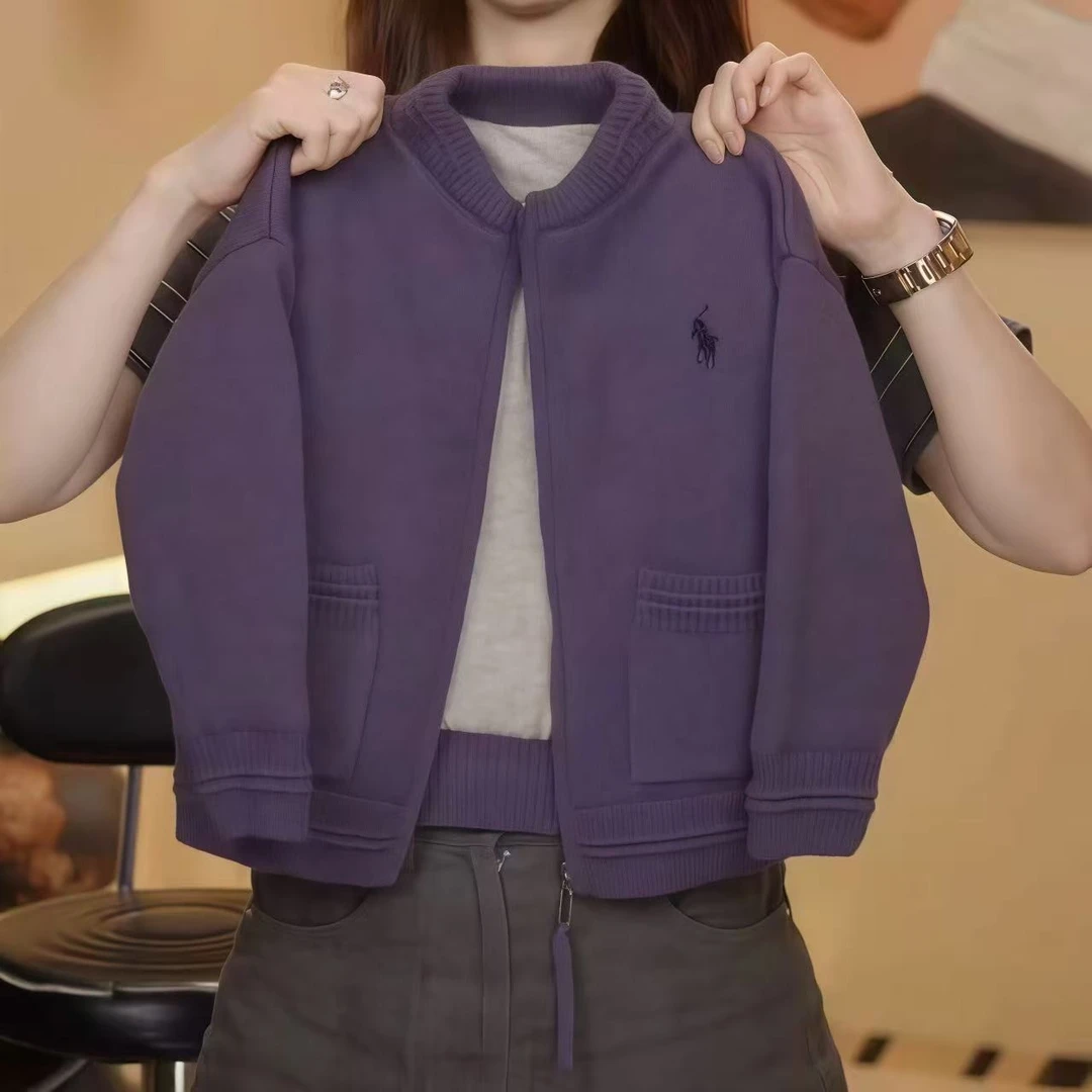 儿童秋冬针织外套2025新款男女童纯色刺绣开衫冬季洋气加厚上衣潮