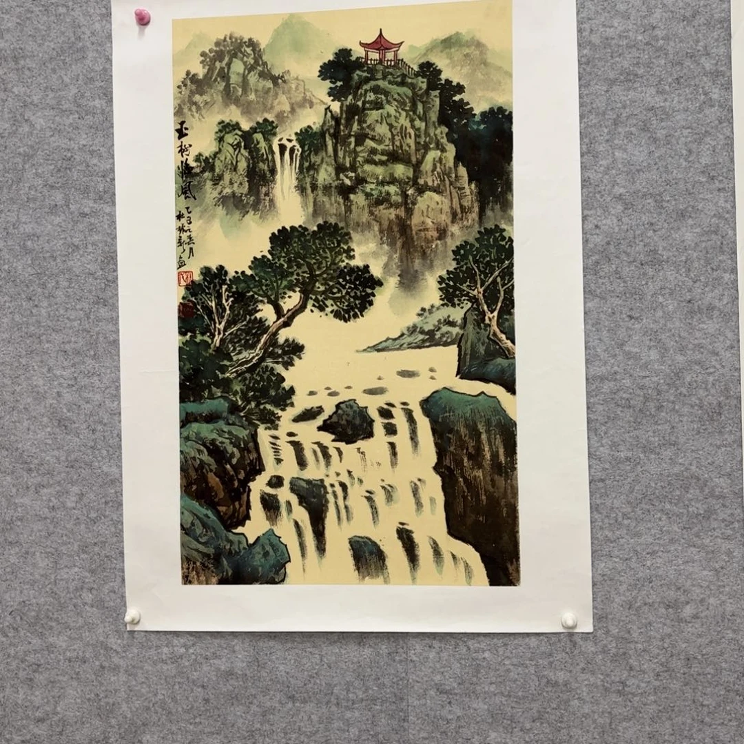 国画花鸟等图案为一体的