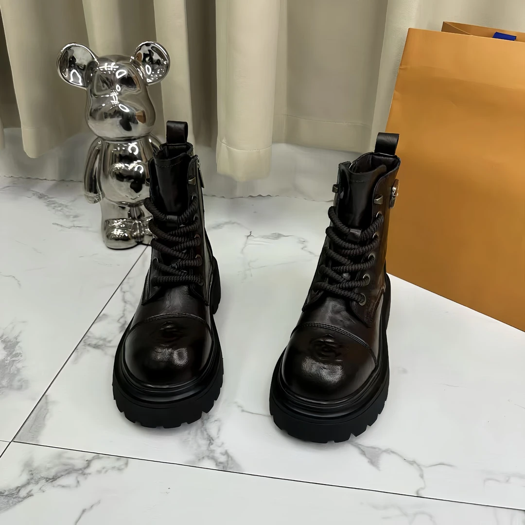 [二哥专属]【山茶花】秋冬新款2024时尚休闲真皮真毛马丁靴  6782