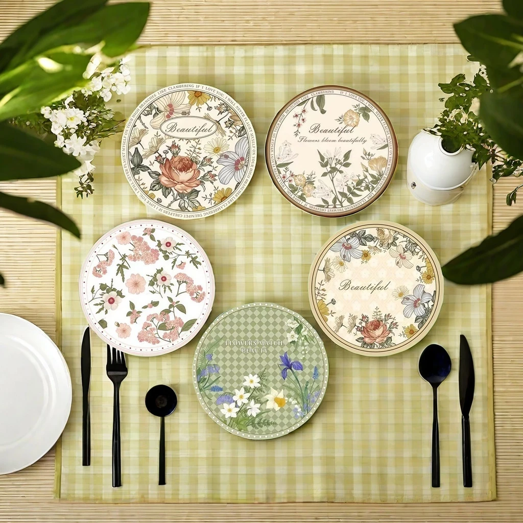 到手5张简约风硅藻泥桌面隔热垫直径20cm家用餐垫杯垫防滑沥水