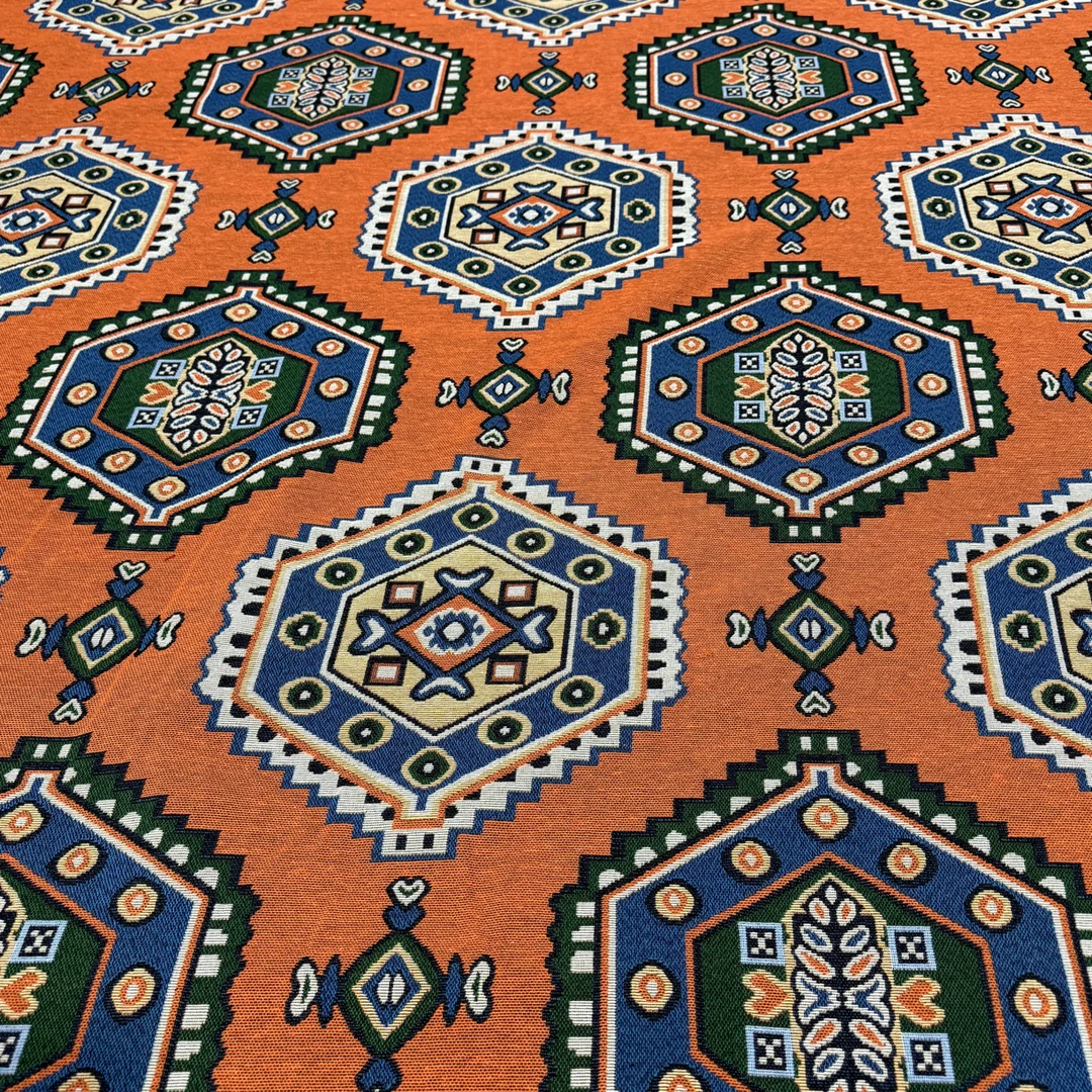 今年新款橘色多功能亚麻地毯盖子 地毯上防滑好打理