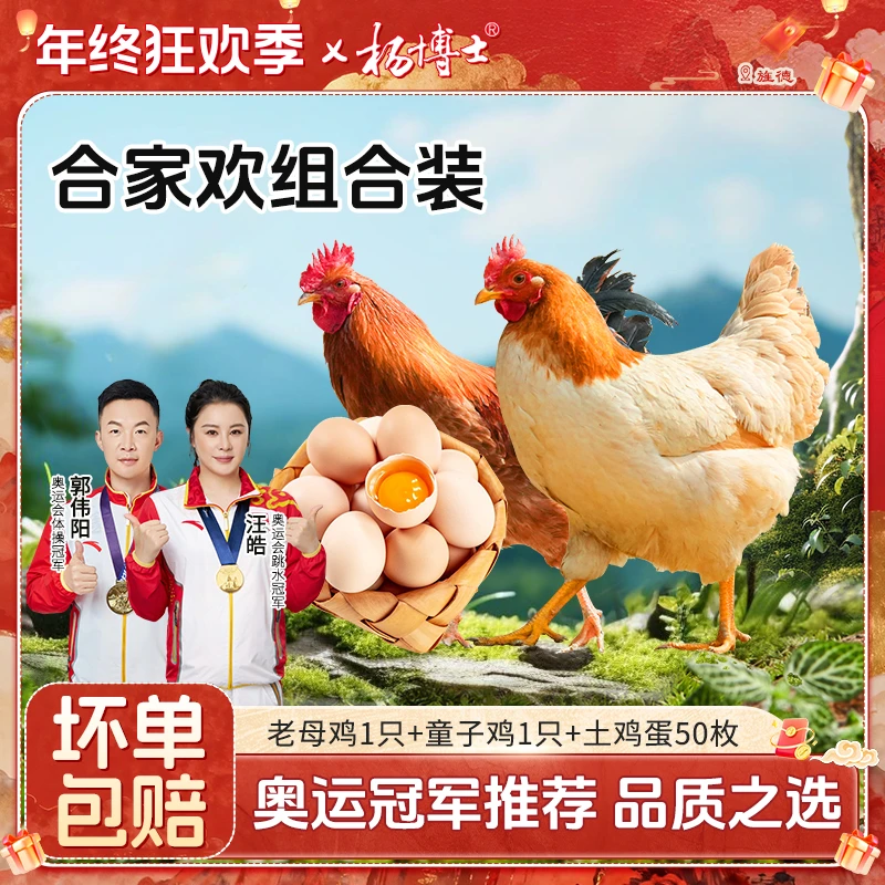 【合家欢】杨博士土鸡皖南散养老母鸡童子鸡土鸡蛋 包冰率不含冰