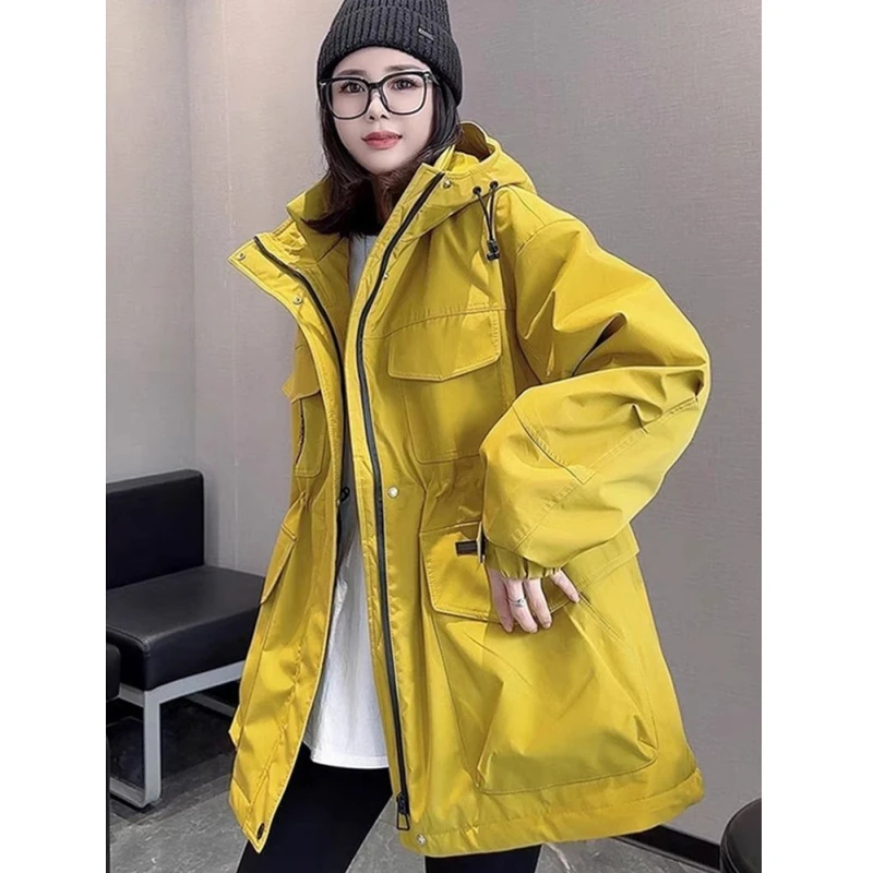 抖音商城爆款好物~春秋网红洋气炸街女装宽松收腰冲锋衣连帽外套