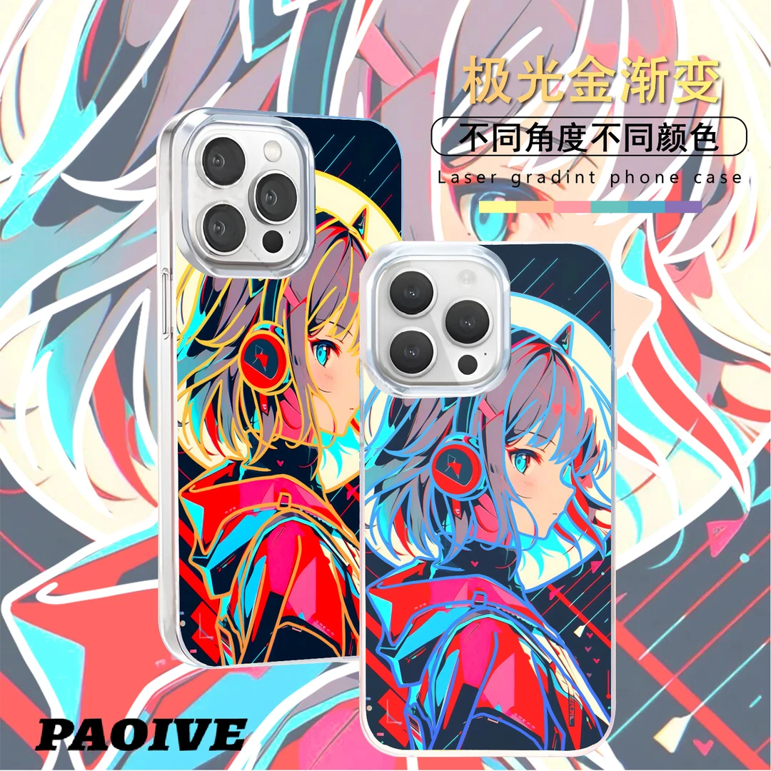 音乐女孩适用苹果华为vivo一加iPhone小米红米极光手机壳壳