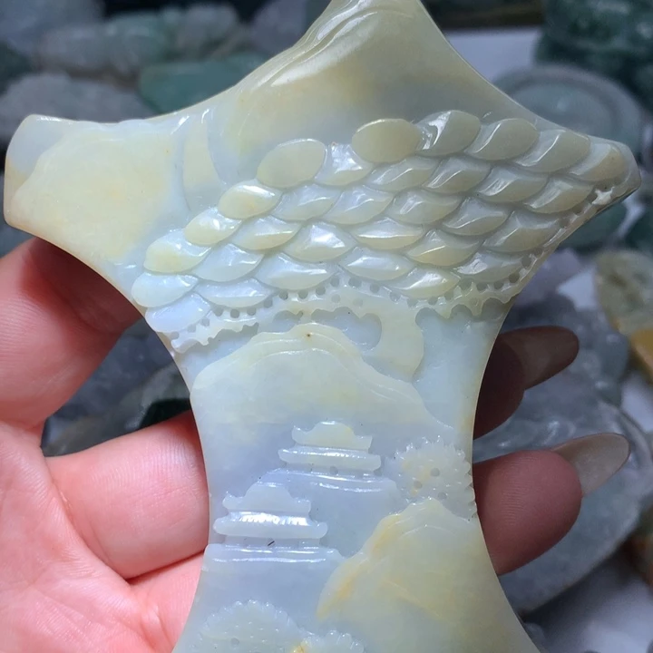 翡翠未镶嵌颈饰保真天然A货翡翠