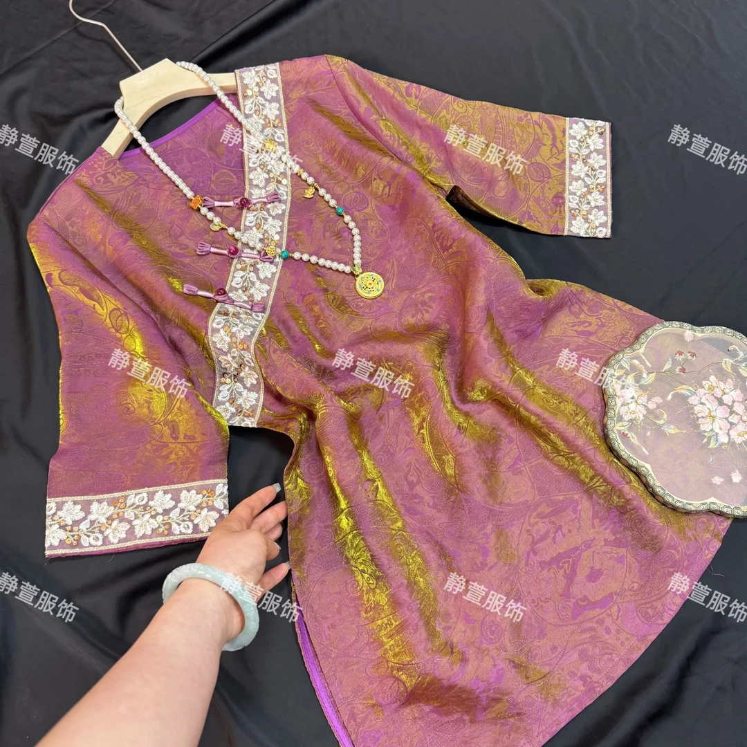 3127《云心鹤眼》常熟春夏新款国风新中式重磅重工气质提花衬衫