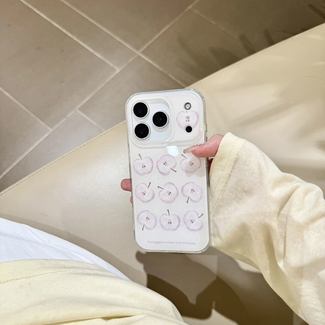 韩风ins紫色苹果适用苹果17promax简约16pro手机壳15双层1413软