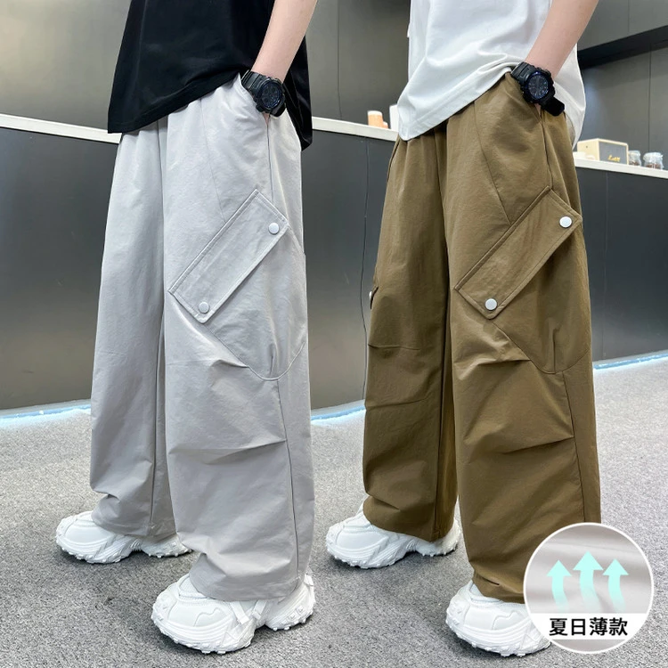 男童裤子夏季薄款直筒宽松休闲裤2025新款中大童夏装儿童洋气炸街