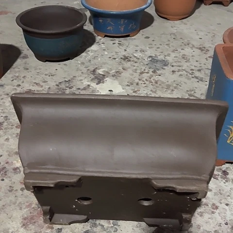 紫砂宜兴紫砂花盆素面马槽40