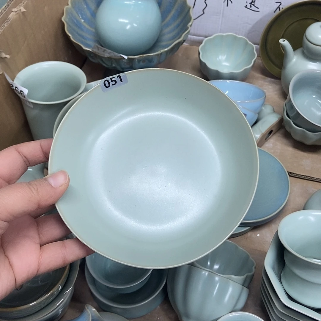 大***眠粉青釉圆洗瑕汝瓷