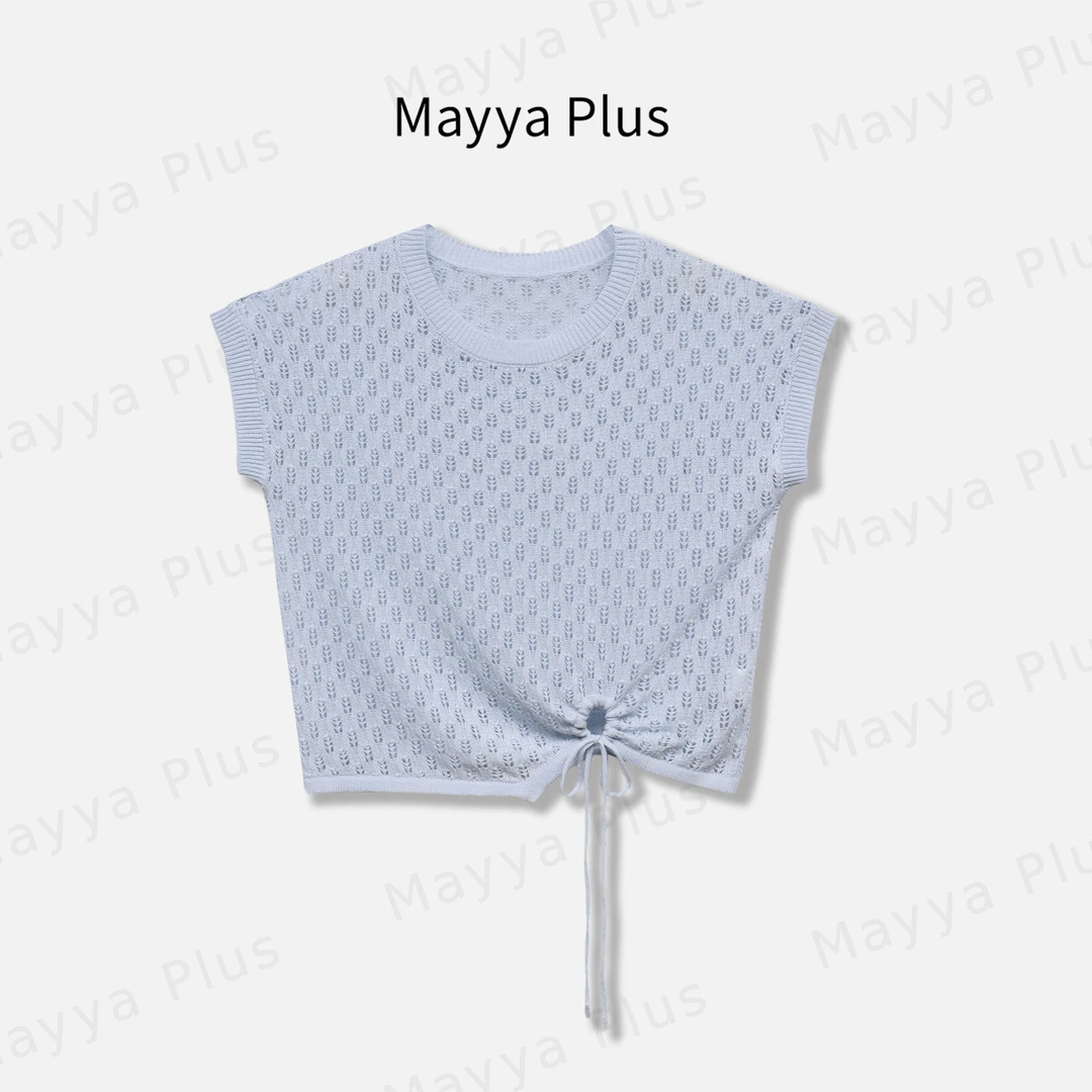 【留恋】Mayya Plus麦芽定制轻奢气质显瘦欧若风针织上衣32527918
