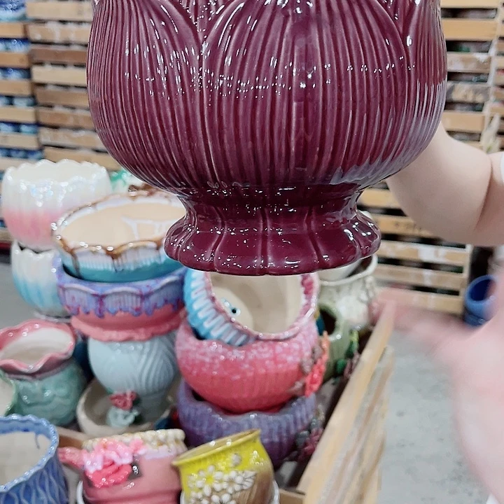 有孔，凑10元包邮陶瓷花盆发货！