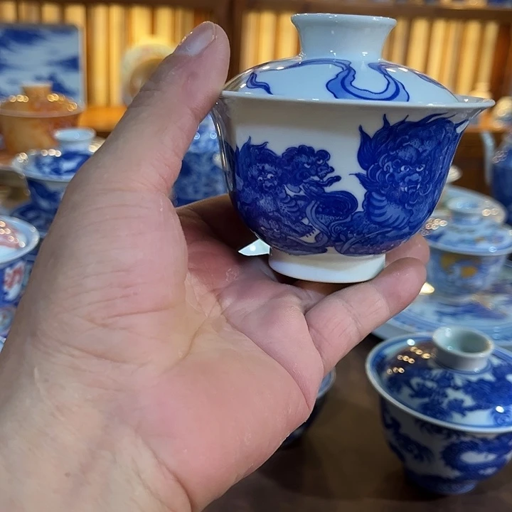 錡镇堂手工手绘盖碗