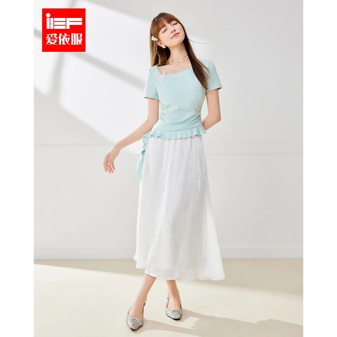 IEF/爱依服套装2025夏季新款通勤温柔气质女人味时尚显瘦上下套裙