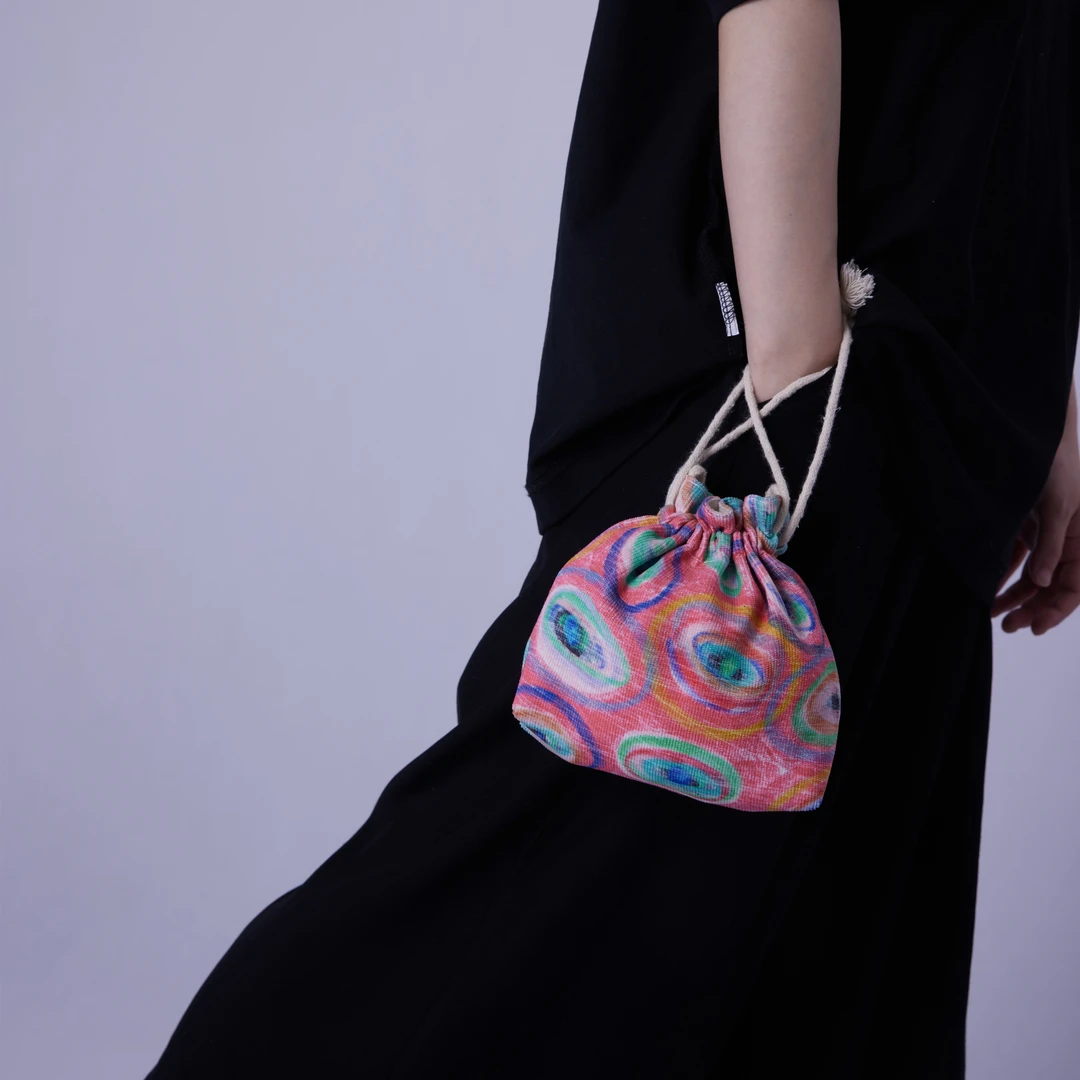 无则艺【长绳包】抽绳小包便携布包长绳包休闲百搭印花环保轻便学生