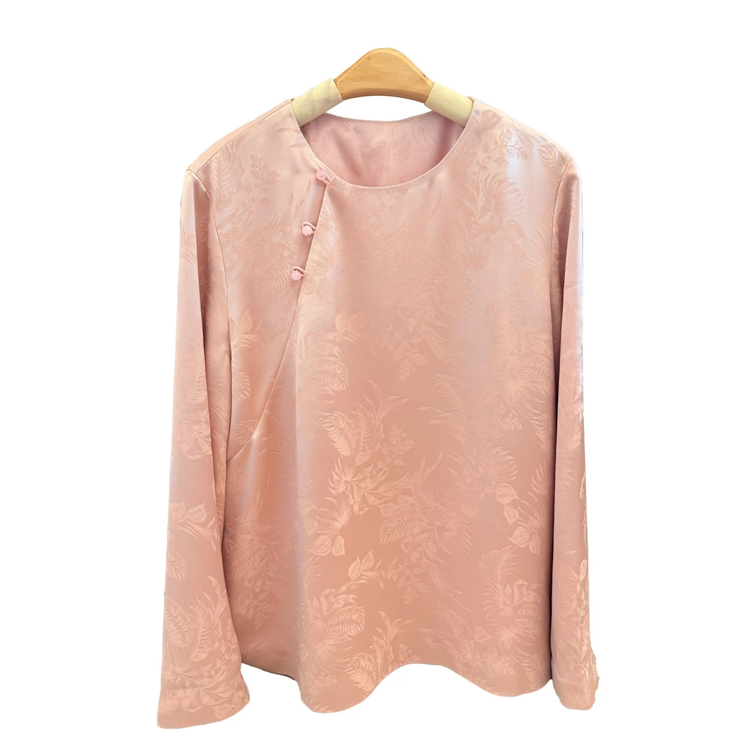 『白卿』新中式醋酸提花秋冬衬衫上衣Q1401