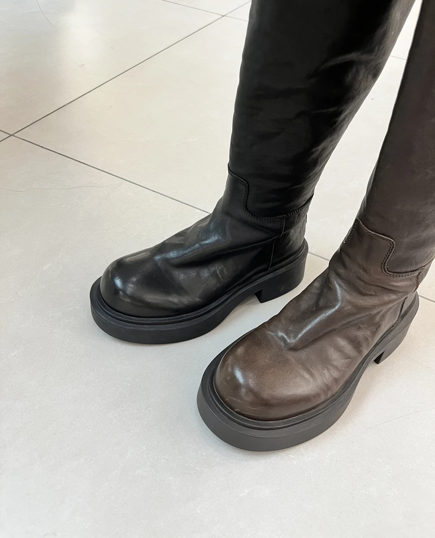 KAKA NUOYA  1804  时尚复古后拉链长筒靴