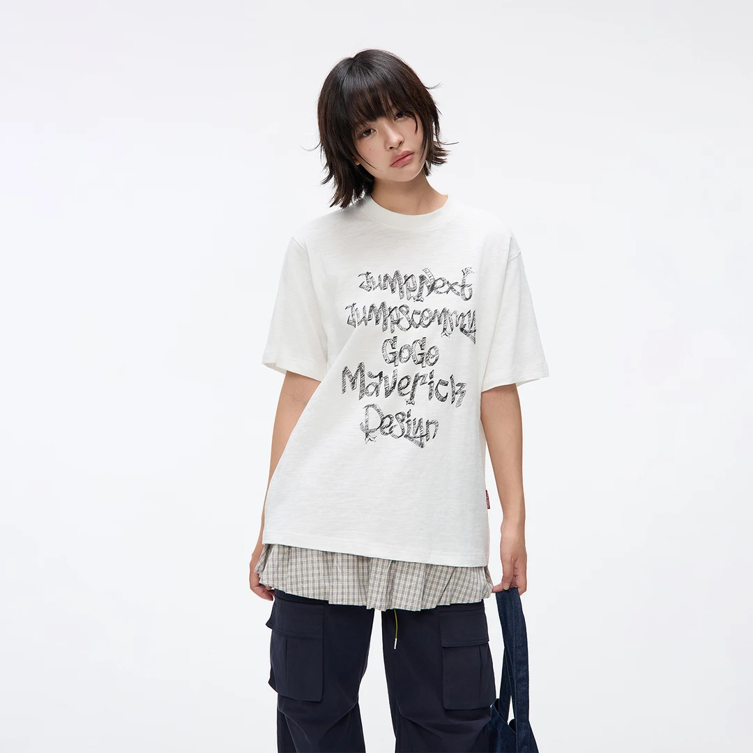 JUMPNEXT美式街头主题印花精梳竹节面料短袖T恤