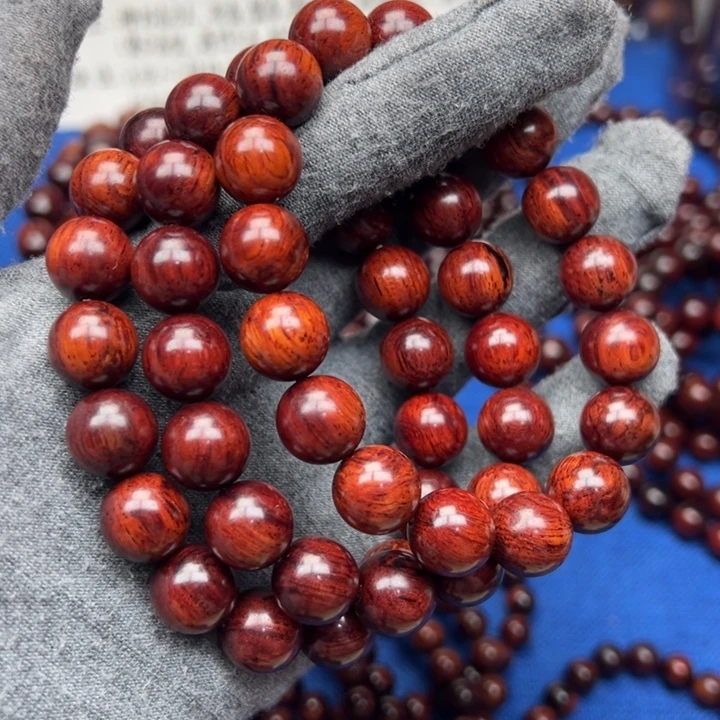 花梨木类红降12圆珠红肉满油单圈