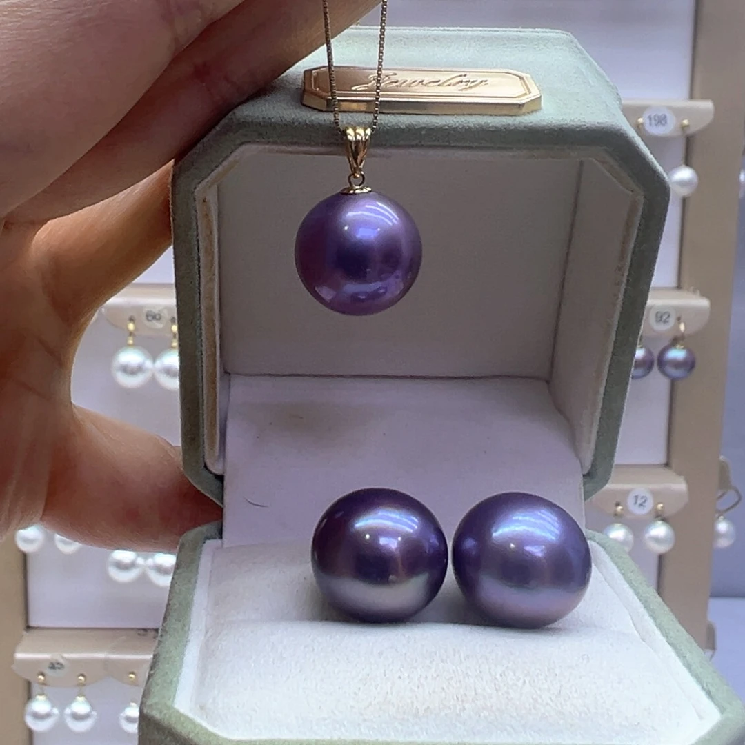 淡水珍珠18K金镶嵌吊坠(赠链)