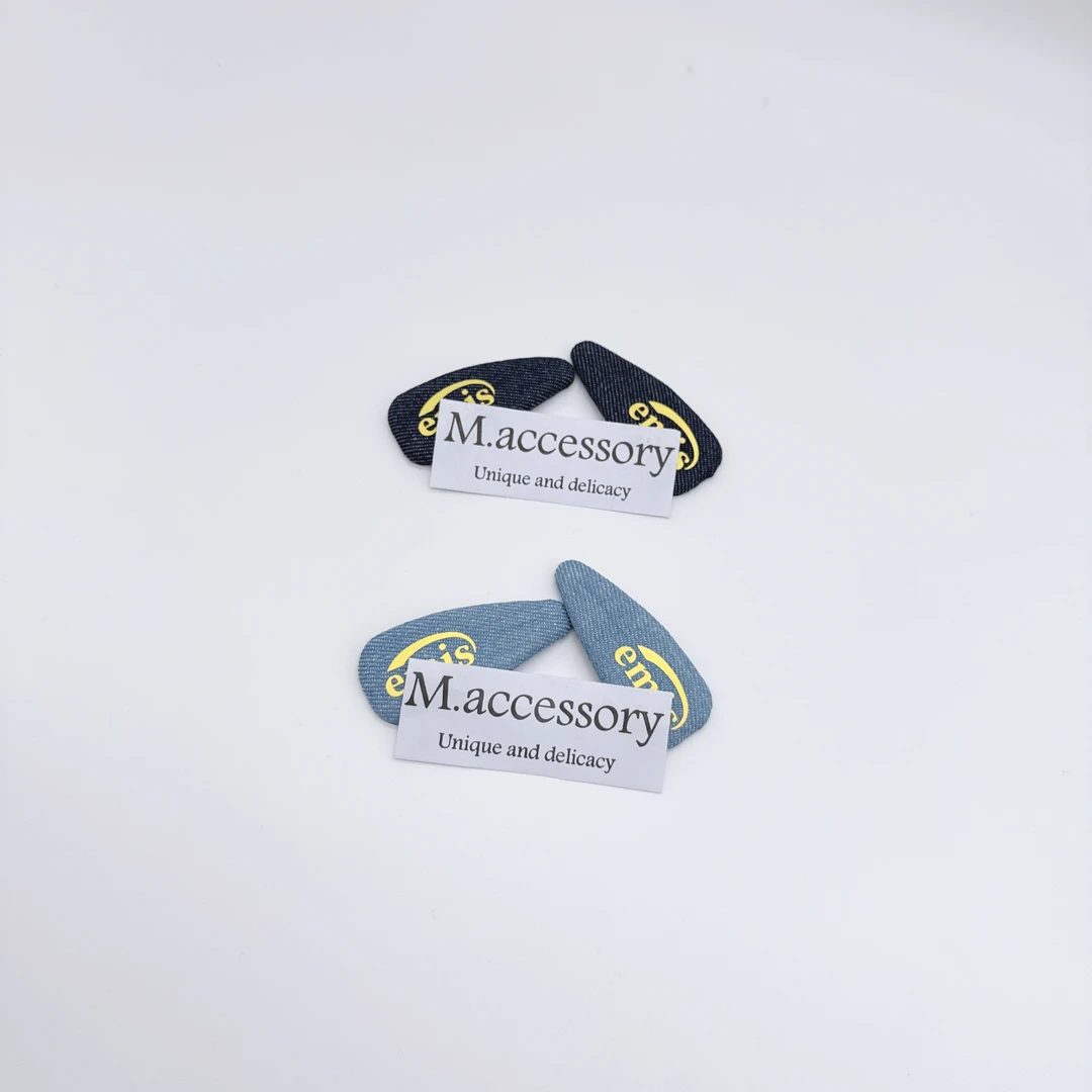Mi33 韩版饰品 布艺牛仔字母BB夹边夹 J063001