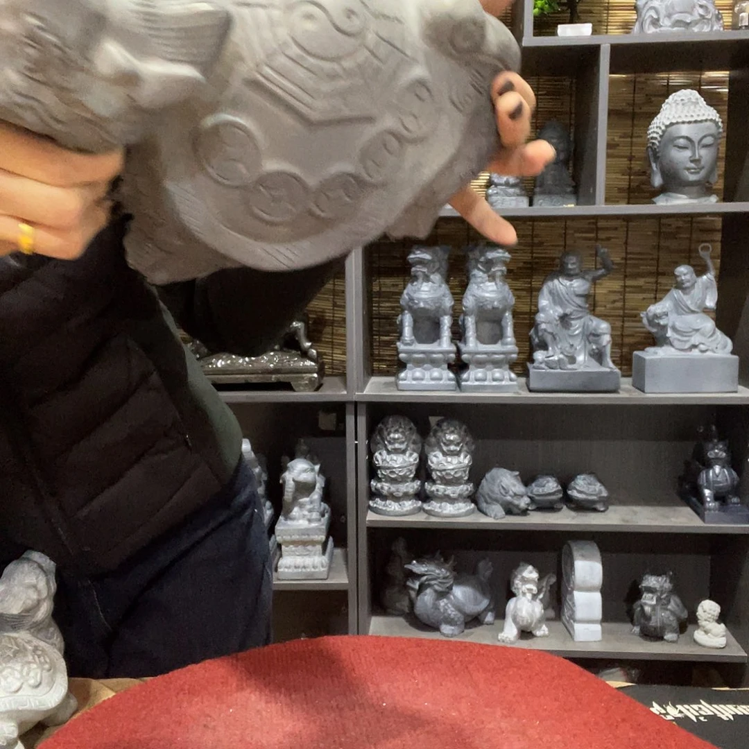 石材天然青石30公分长八卦金钱