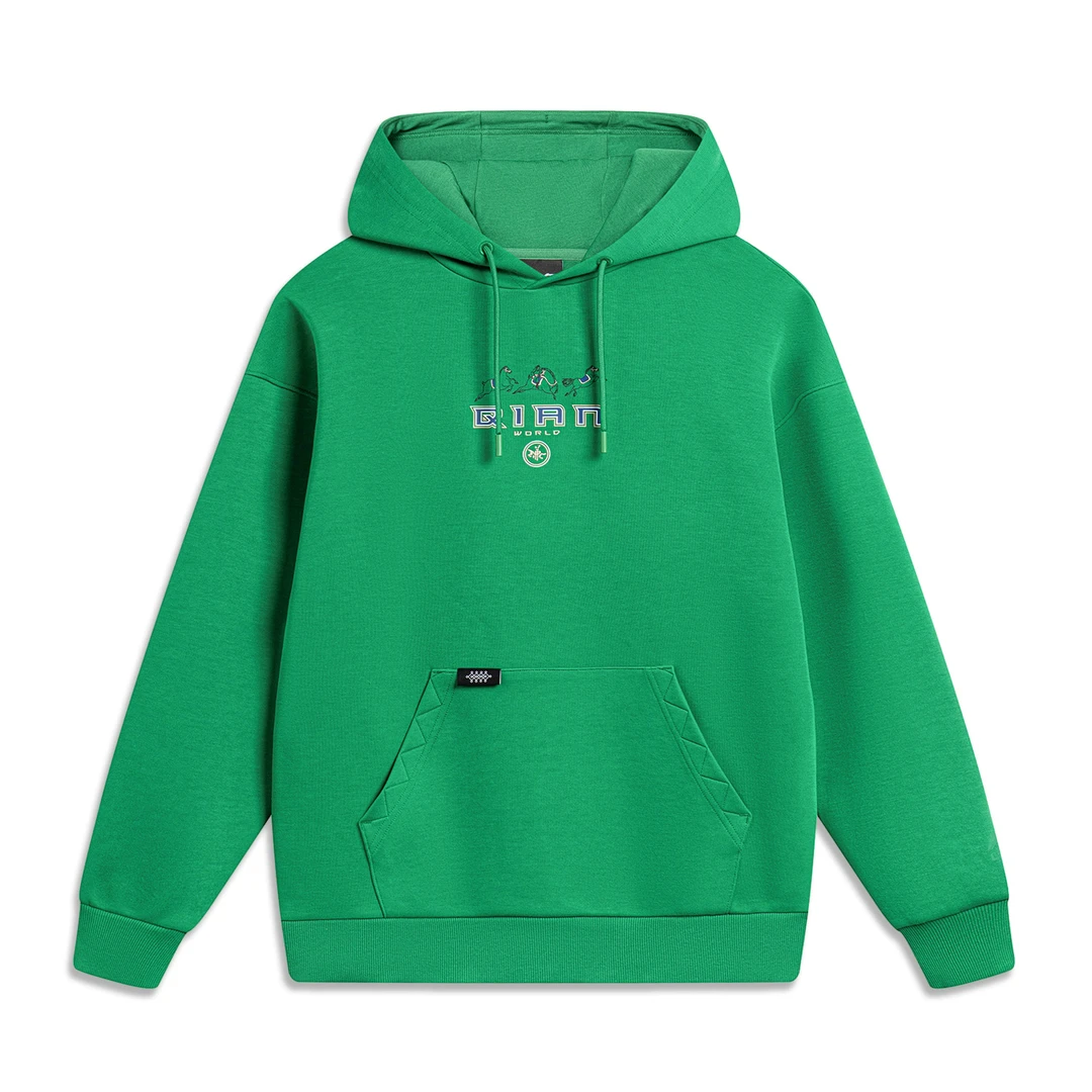 LI-NING/李宁中国文化系列大谦世界联名款宽松套头连帽卫衣E21-2