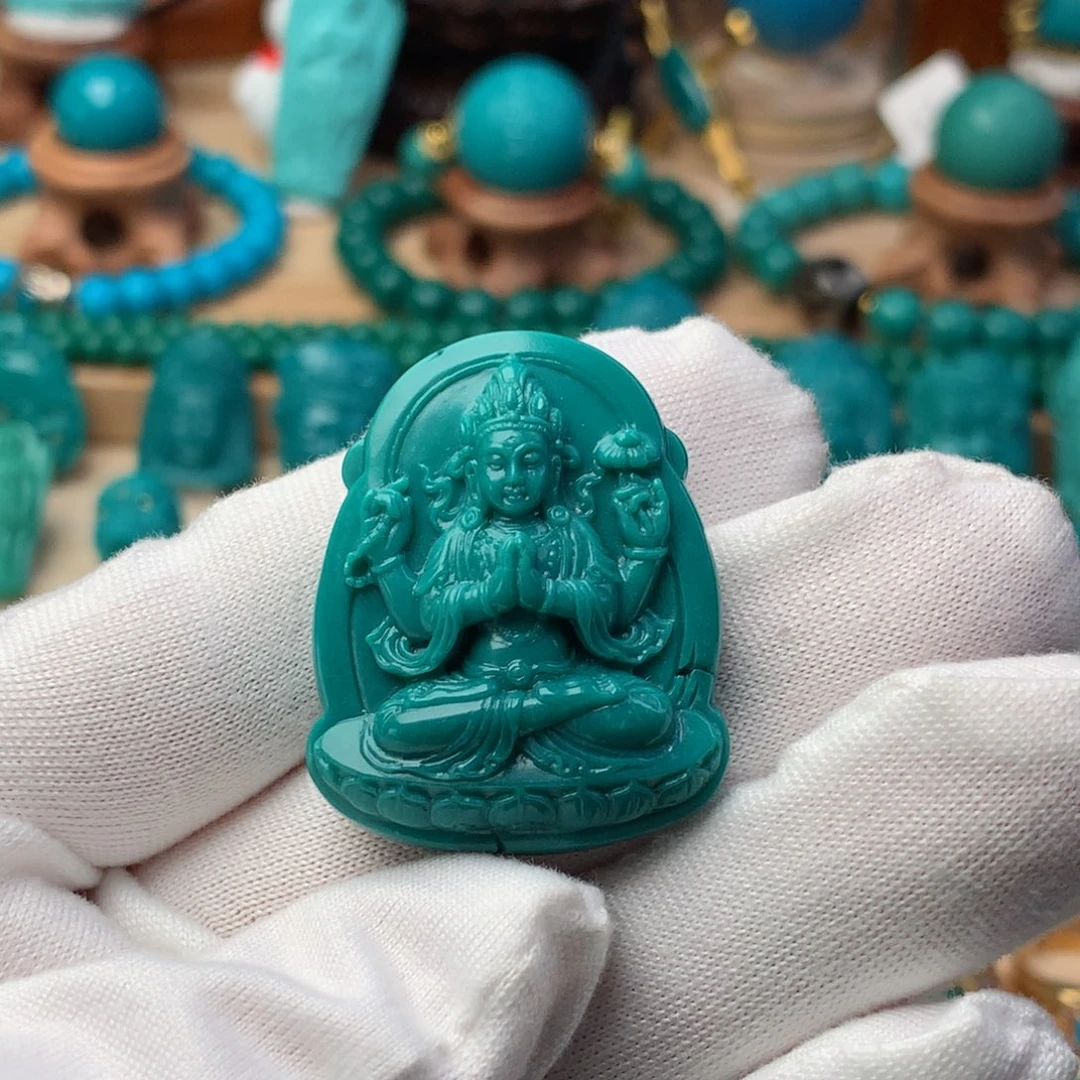 绿松石珠宝奇石未镶嵌小***圈