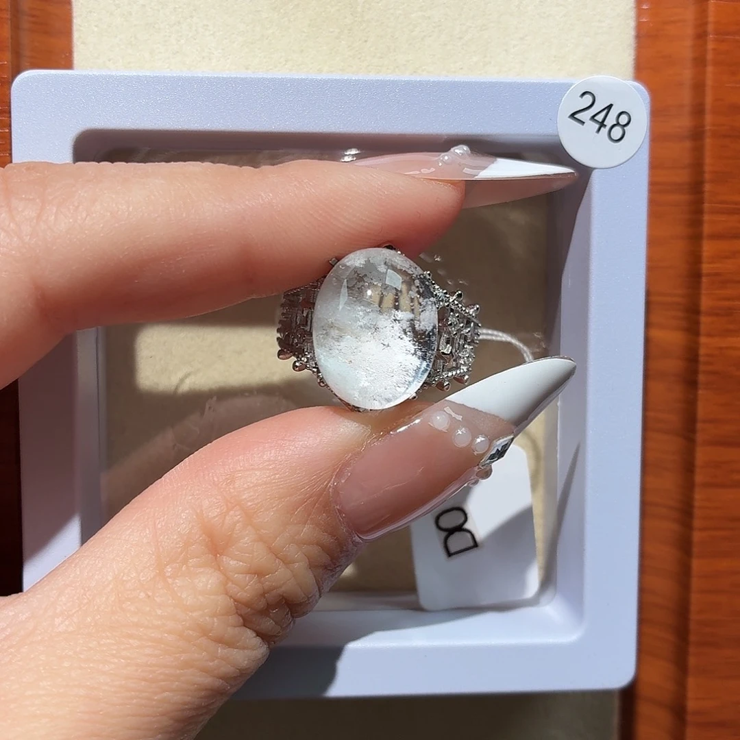 A****银S925镶嵌戒指水晶