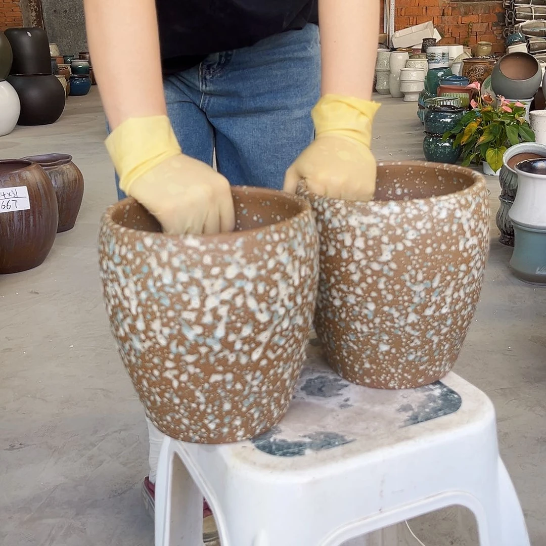 紫砂花盆正品口18高21