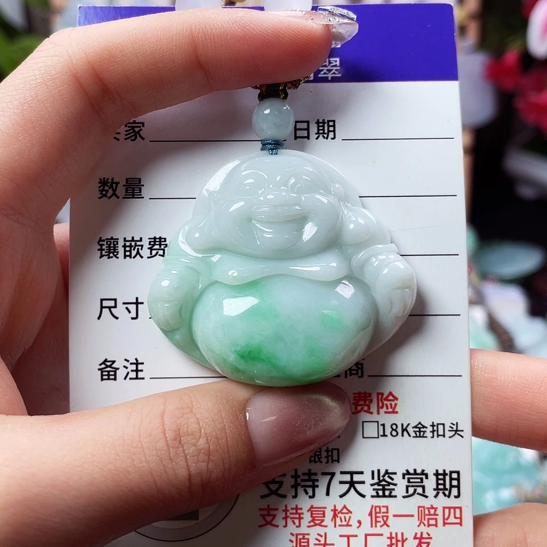 翡翠未镶嵌颈饰佛公26