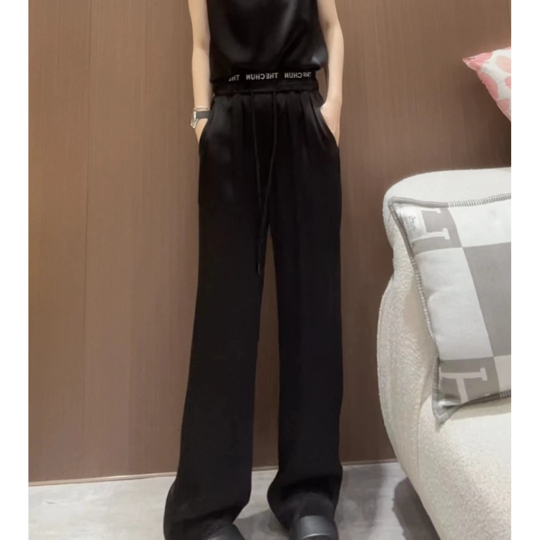 《CHUN》松紧腰订钻阔腿裤