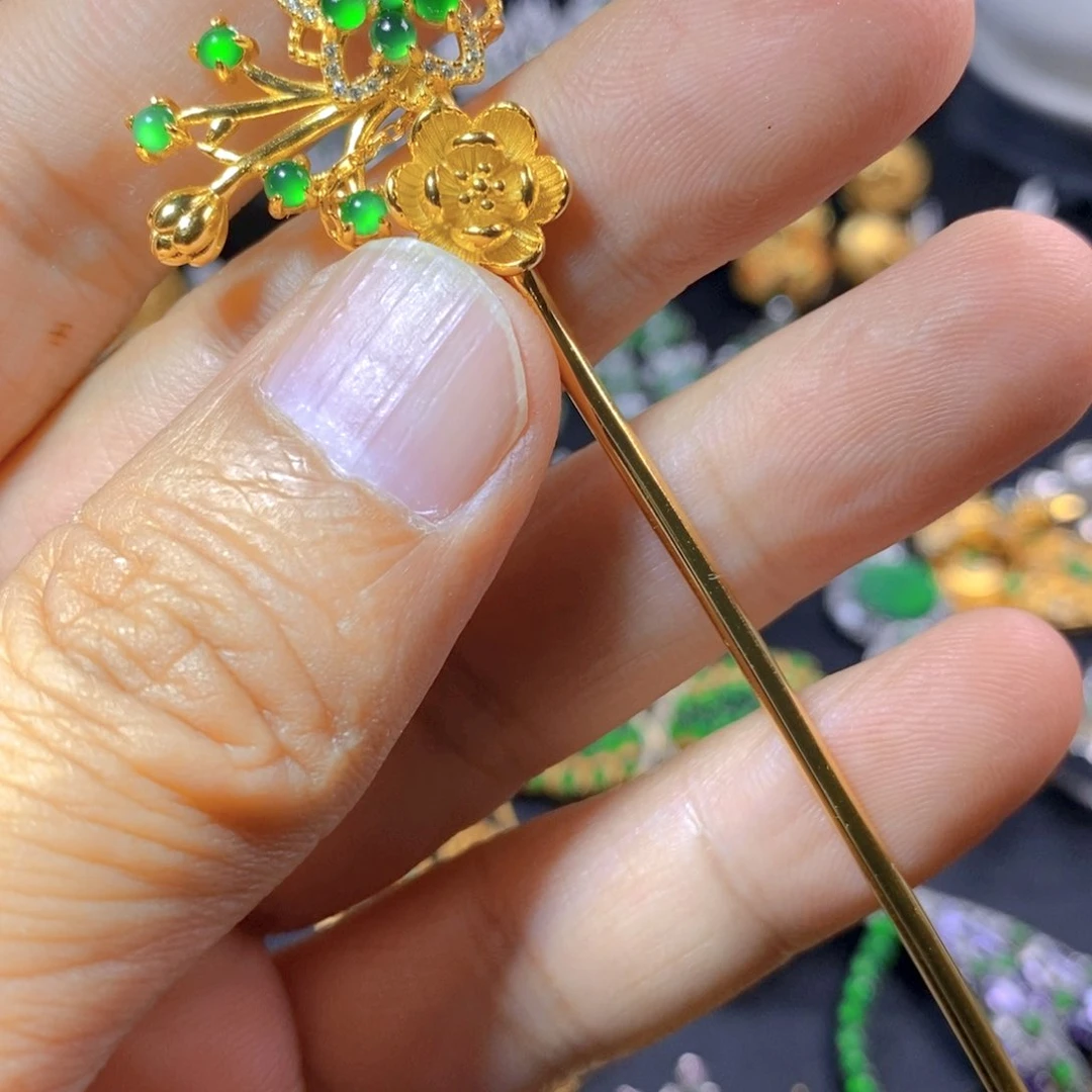 翡翠银S925镶嵌颈饰天然翡翠