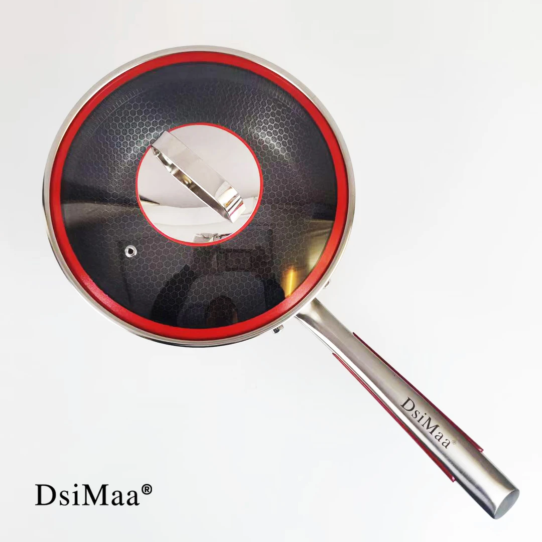 DsiMaa丹斯曼/28cm双面蜂窝炒锅 平底加深加厚炒锅煎锅