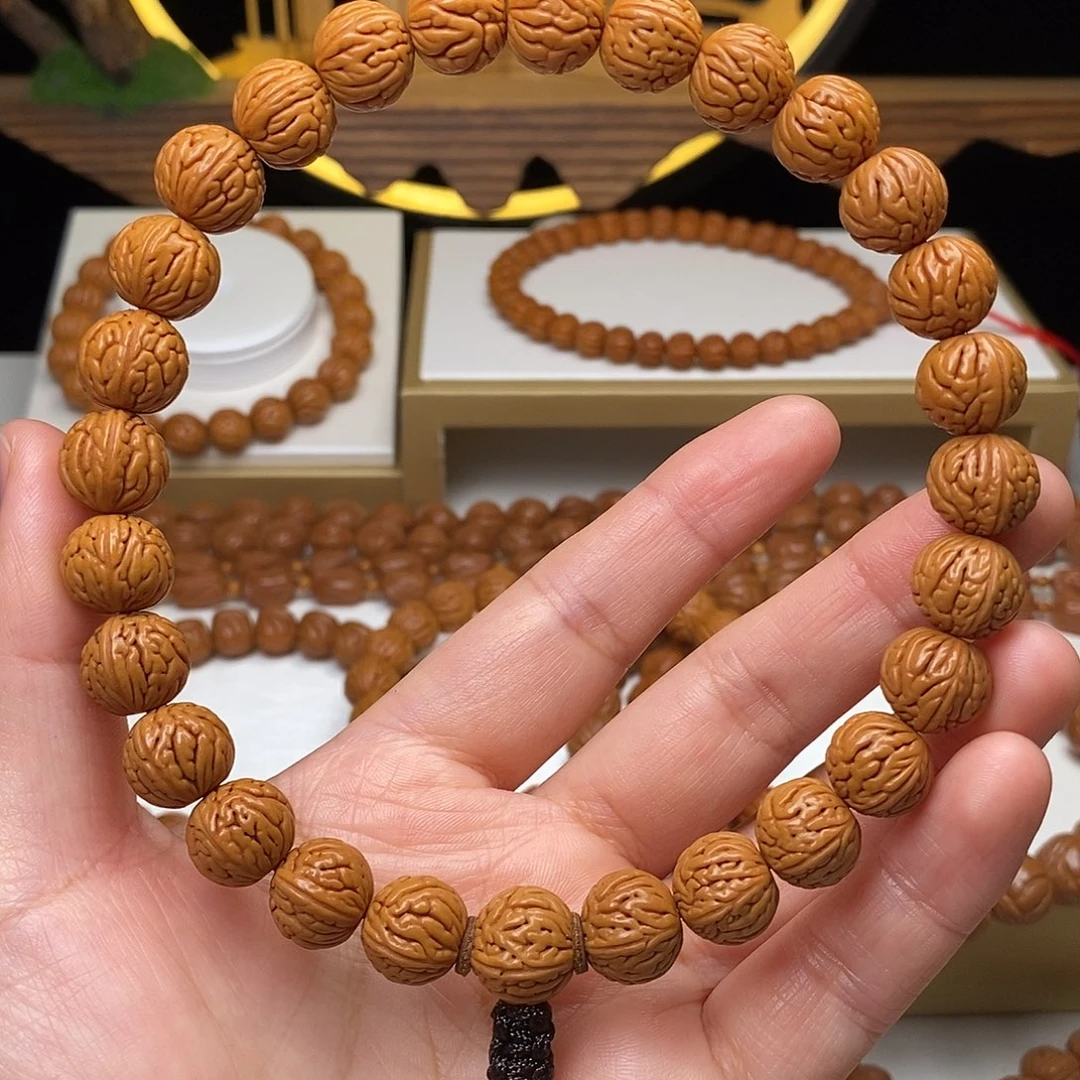 清***为手串桃核12mm野生金麒麟桃核手串