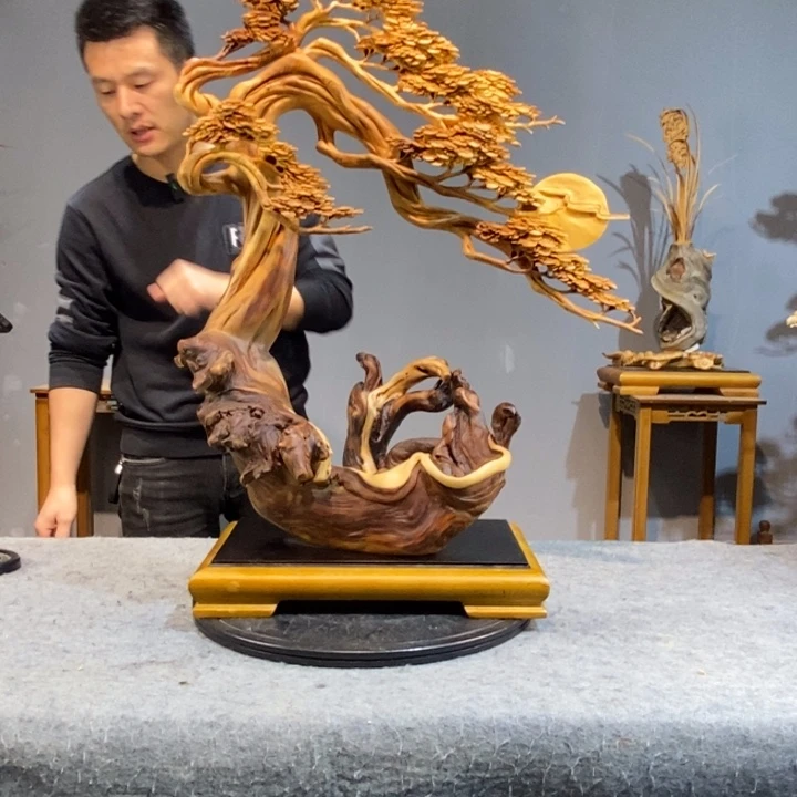 用***1柏木木雕工艺品摆件