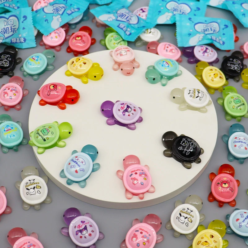 仿真夜光图案小乌龟玩具模型摆件盲盒可爱海龟发光动物盲袋对对碰