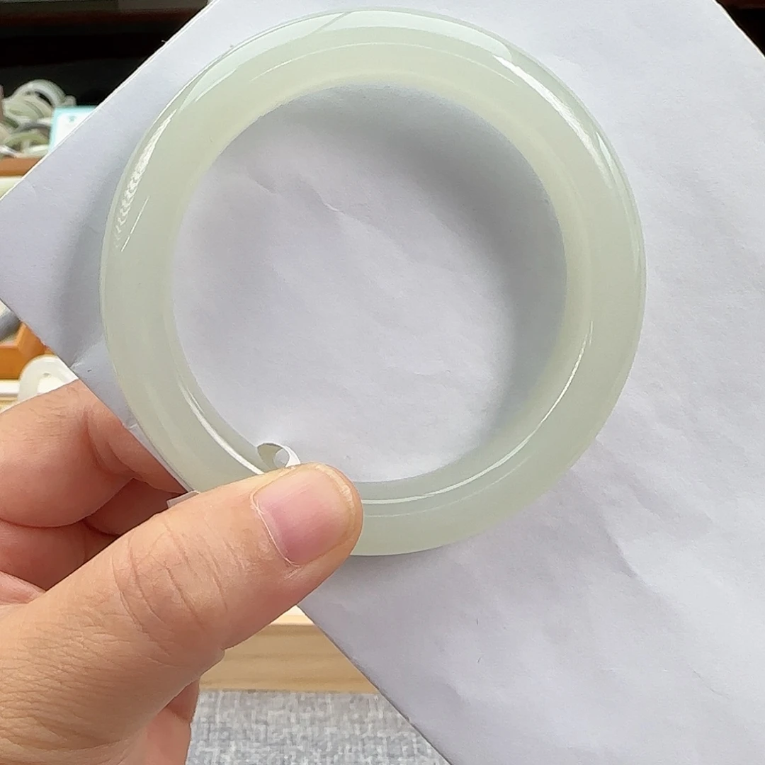 和田玉未镶嵌手镯56.57