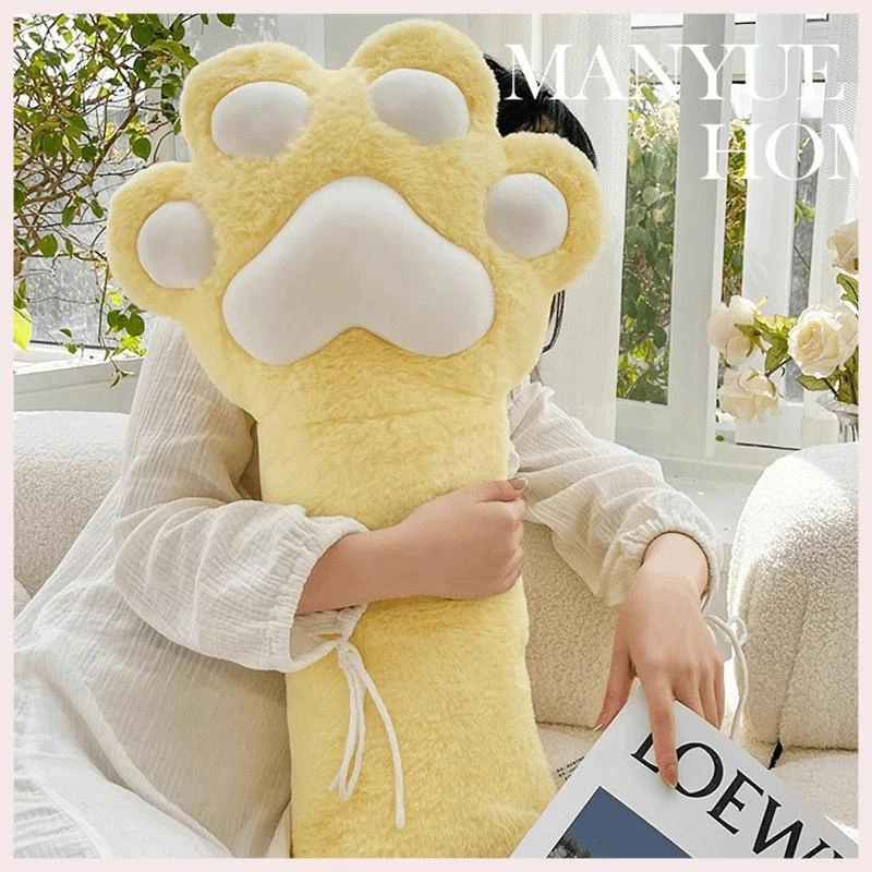 可爱猫爪长条抱枕床上夹腿抱睡玩偶公仔娃娃侧睡毛绒宿舍玩具TT