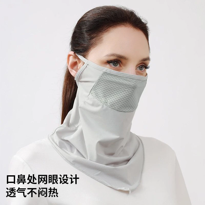 夏季挂耳面罩防晒透气冰丝围脖薄户外钓鱼高尔夫运动防风骑行面罩