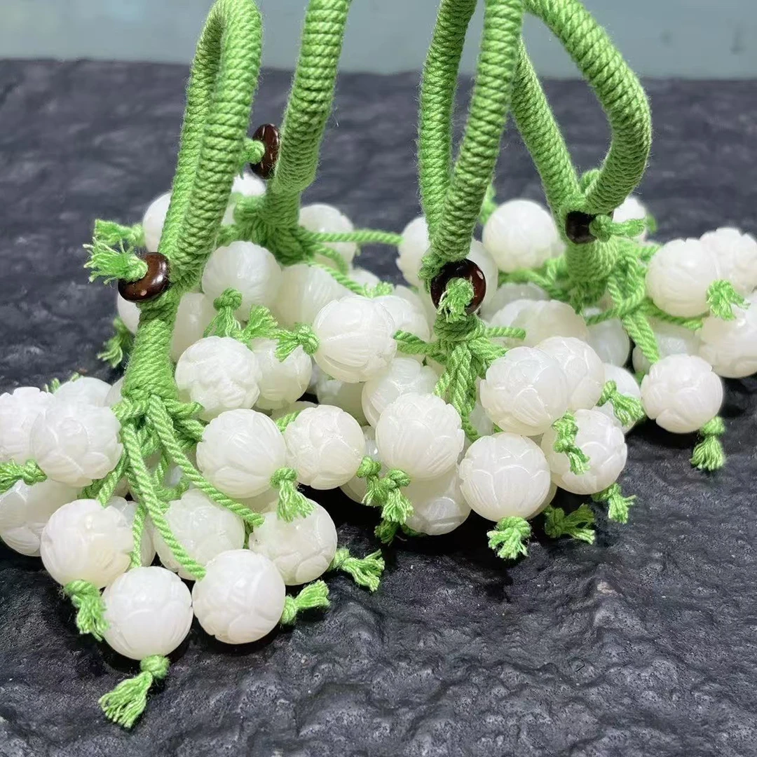 原生态白菩提根莲花创意饰品钥匙扣手机挂饰车挂配件小清新