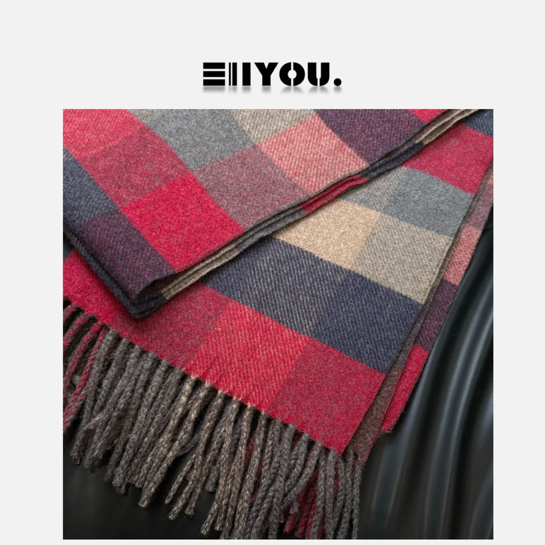 【ENYOU定制】秋冬复古老钱格纹围巾