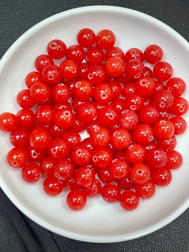 天然珠宝玉石 南红辣椒红散珠A231 14MM 7颗（赠弹力绳）