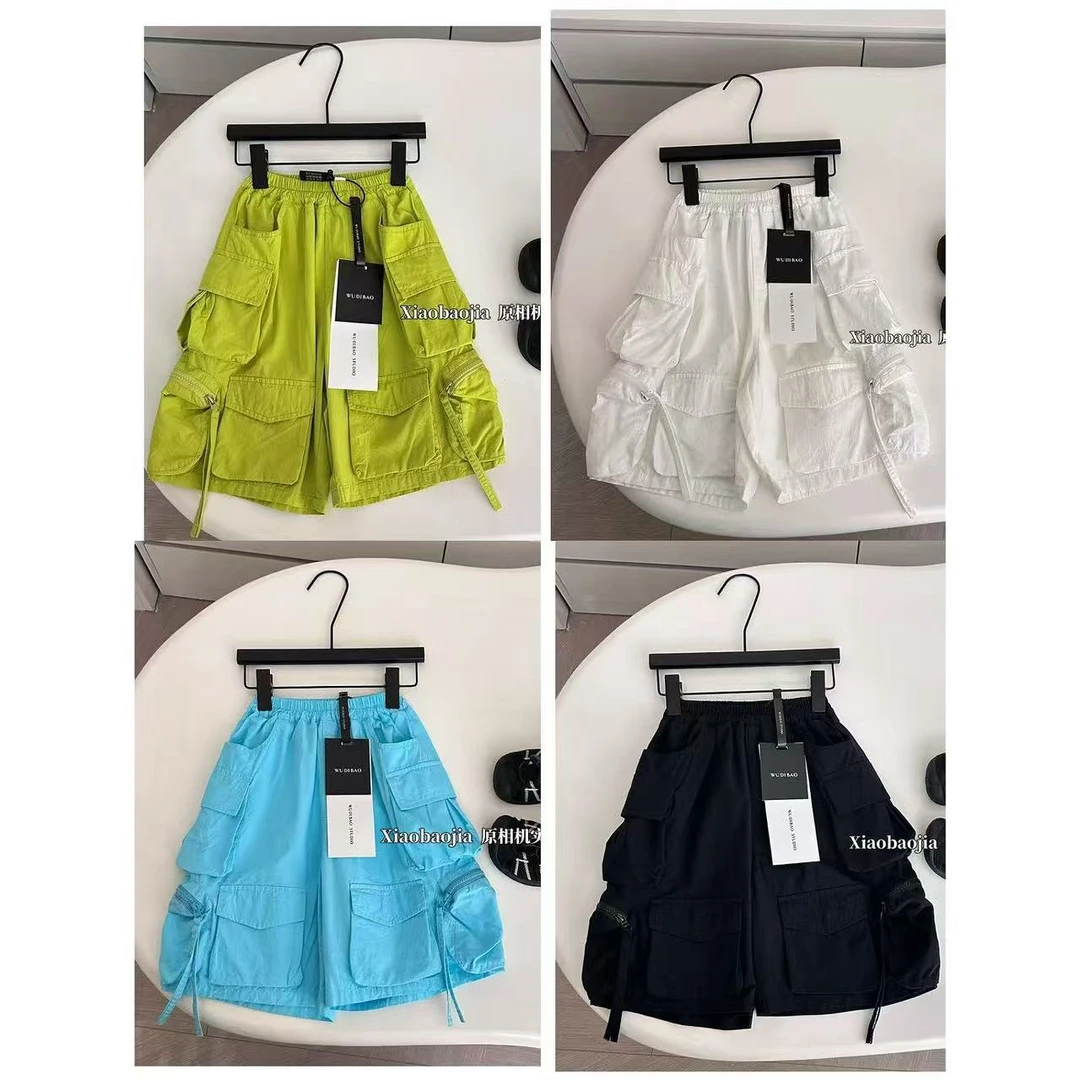 大口袋工装裤男童短裤2025新款夏季薄款宽松韩版个性街舞全棉短裤