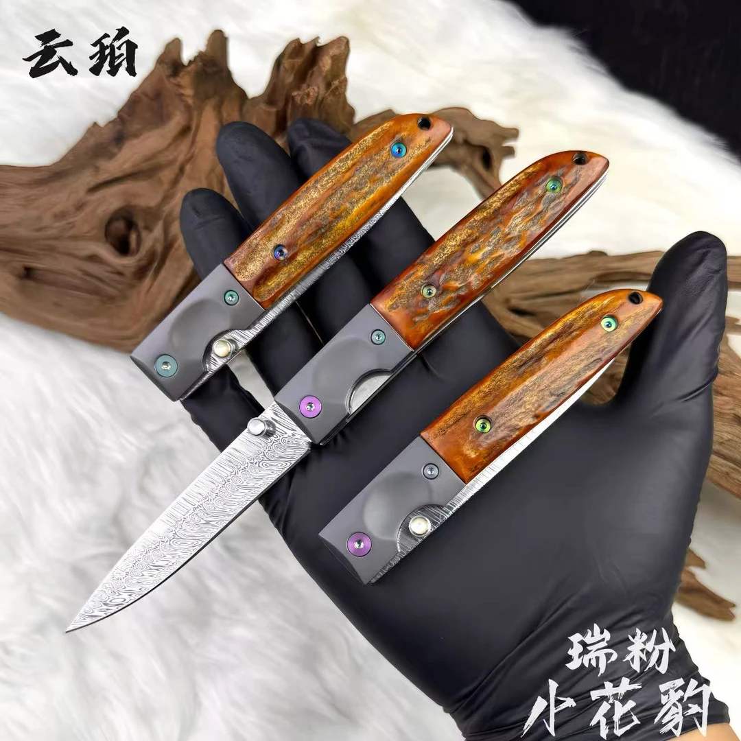 【云珀】瑞典粉末钢 火焰纹 高端收藏级别工艺品 户外露营 手把肉刀