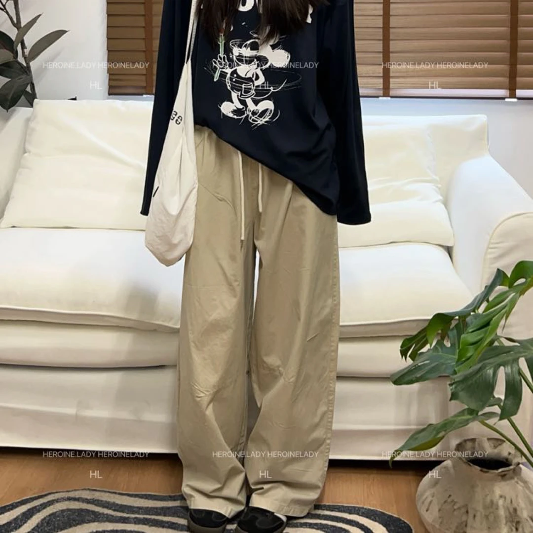 【本命裤】HL秋季休闲美式直筒宽松自制百搭水洗棉松弛加长复古长裤